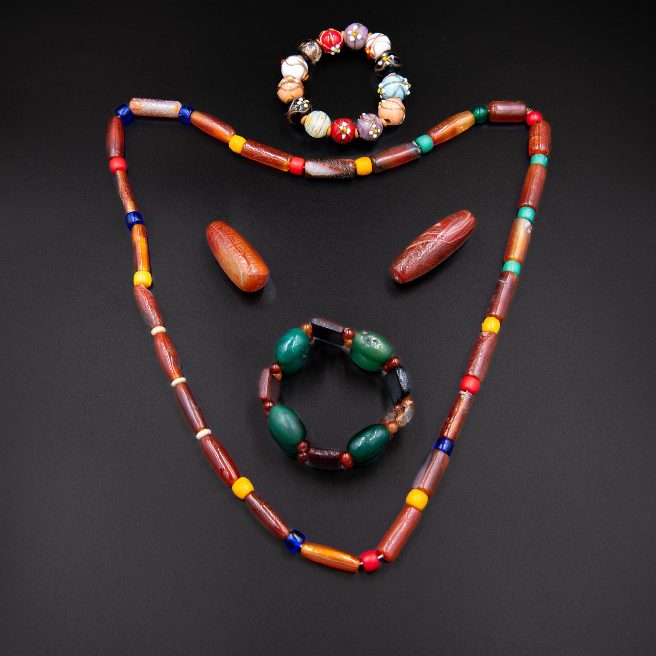 Highly Prized Tibetan 9-Eye Dzi Beads Necklace